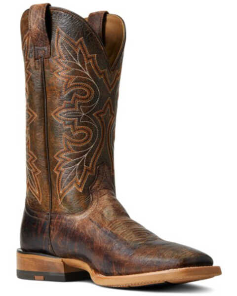 Ariat Men's Standout Leather Performance Western Boot - Broad Square Toe , Brown, hi-res
