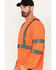Image #2 - Hawx Men's Solid Enhanced Hi-Vis Long Sleeve Pocket Work T-Shirt - Big , Orange, hi-res