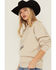 Image #2 - Youth in Revolt Women's Embroidered Lucky Crewneck Sweatshirt, Cream, hi-res