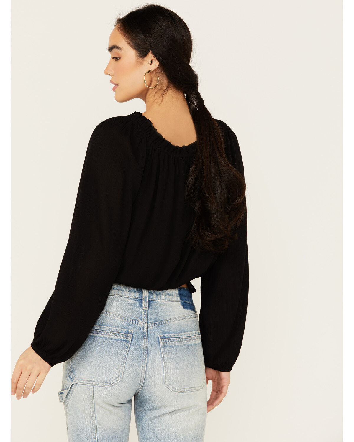 Image #4 - Tempted Women's Crochet Long Sleeve Top, Black, hi-res
