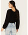 Image #4 - Tempted Women's Crochet Long Sleeve Top, Black, hi-res