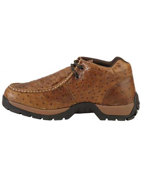 Image #3 - Roper Men's Ostrich Print Rugged Sole Shoes, Brown, hi-res