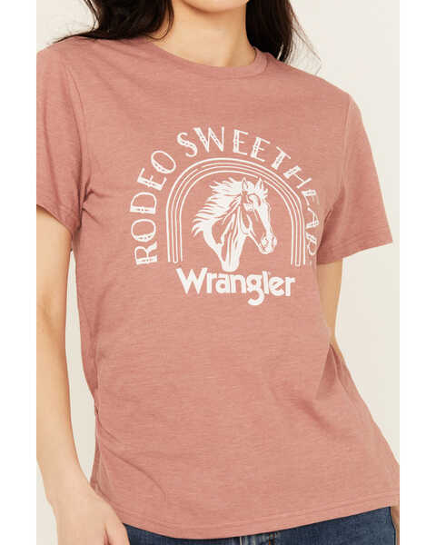 Image #3 - Wrangler Women's Rodeo Sweetheart Short Sleeve Graphic Tee , Mauve, hi-res