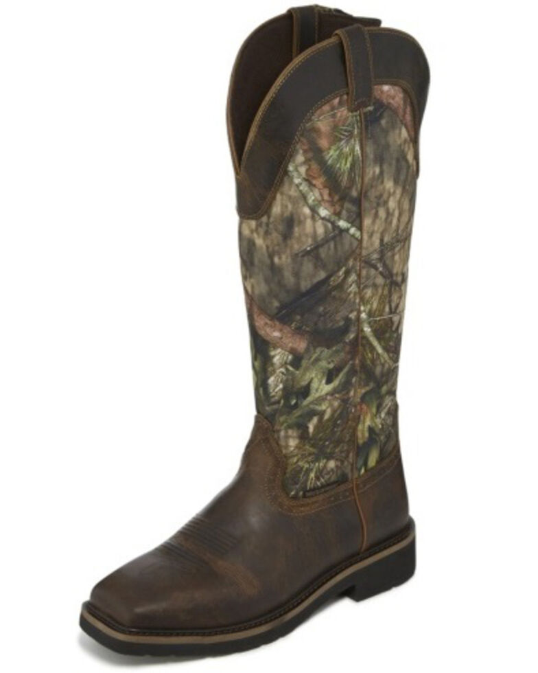 Justin Men's Shrublands Waterproof Western Work Boots - Square Toe, Brown, hi-res