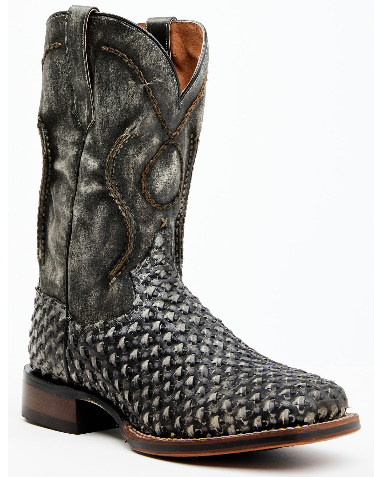 Dan Post Men s Stanley Basket Weave Western Boots Broad Square