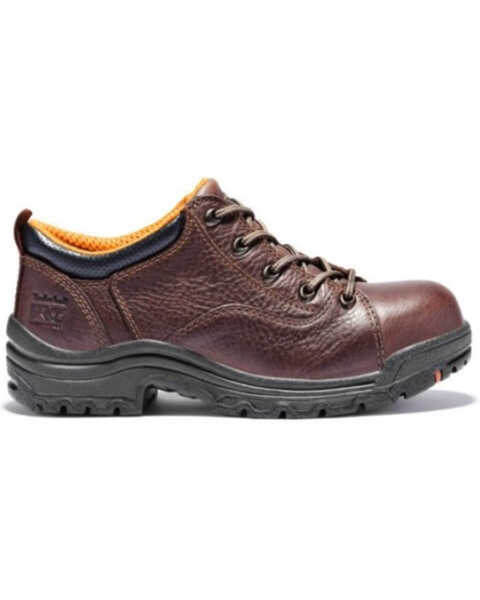 Image #1 - Timberland Women's TiTAN Oxford EH Work Shoes - Alloy Toe , Brown, hi-res