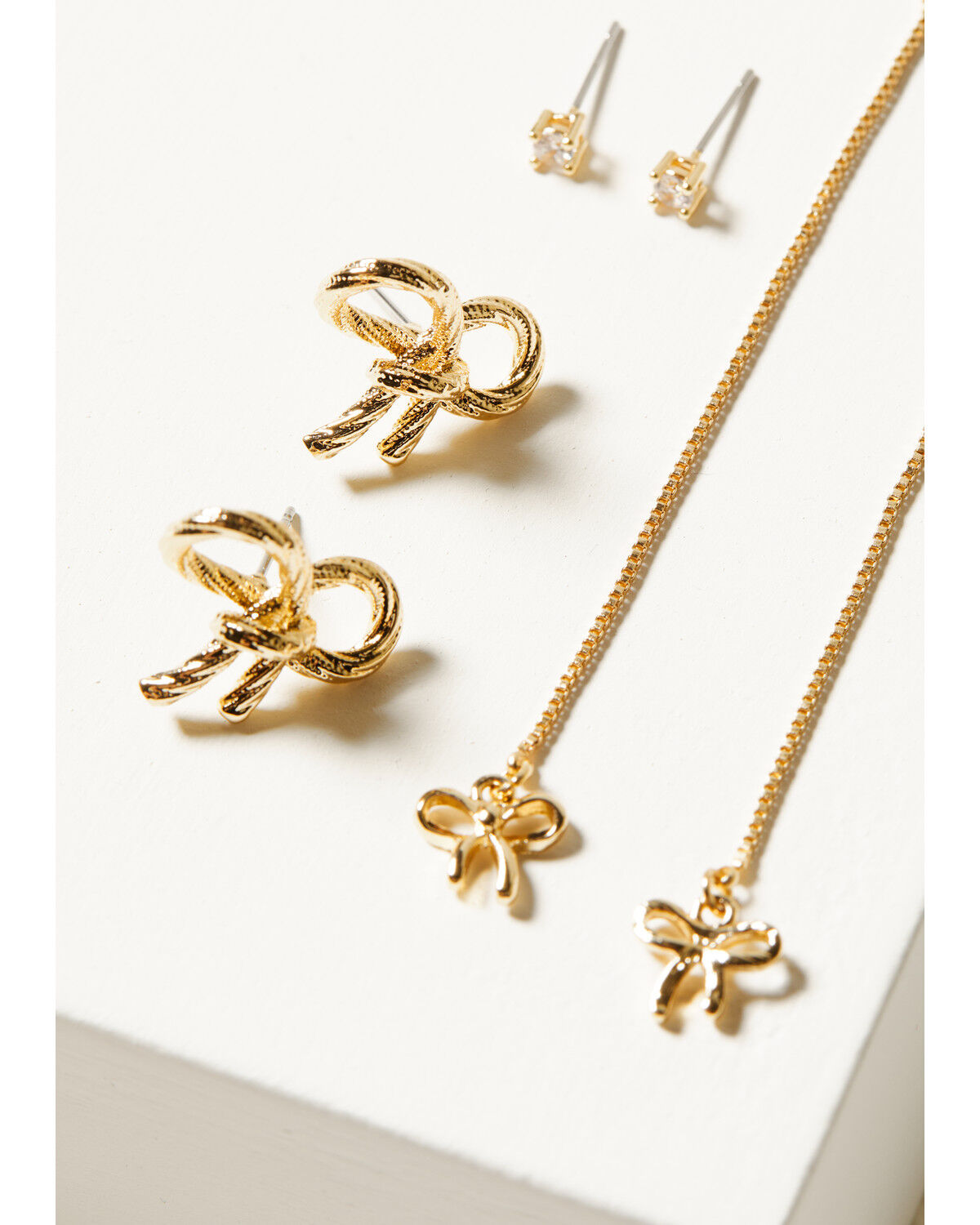 Image #3 - Shyanne Women's Bow Earring Set - 6 Piece, Gold, hi-res