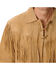 Image #2 - Scully Men's Fringed Boar Suede Leather Long Sleeve Western Shirt, Tan, hi-res