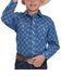 Image #1 - Roper Boys' Medallion Print Short Sleeve Snap Western Shirt, Blue, hi-res