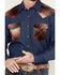 Image #3 - Wrangler Men's Pendleton Long Sleeve Western Work Shirt, Dark Medium Wash, hi-res