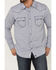 Image #3 - Moonshine Spirit Men's Jail Break Plaid Long Sleeve Snap Western Shirt, Navy, hi-res
