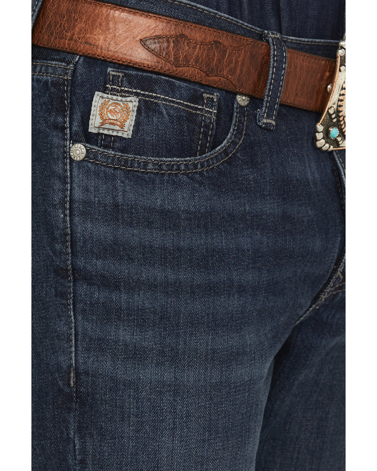 Image #2 - Cinch Men's Ian Dark Wash Slim Boot Denim Jeans, Indigo, hi-res