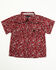 Image #1 - Cowboy Hardware Toddler Boys' Paisley Print Short Sleeve Snap Stretch Western Shirt, Red, hi-res