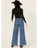 Image #3 - Wrangler Women's Medium Wash Original Rinse High Rise Trouser Stretch Denim Jeans, Medium Wash, hi-res