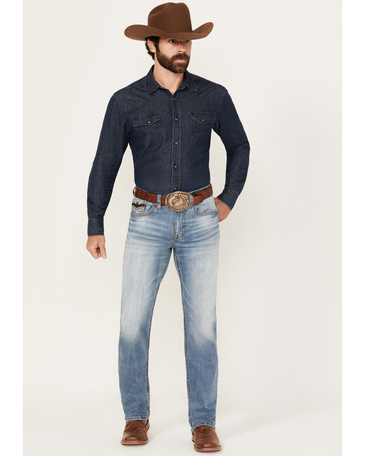 Image #1 - Cody James Men's Fire Water Medium Wash Slim Straight Stretch Denim Jeans, Medium Wash, hi-res