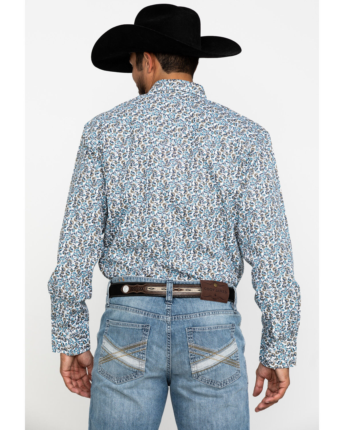 Image #2 - Resistol Men's Tavares Floral Geo Print Long Sleeve Western Shirt, , hi-res