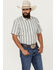 Image #1 - Cody James Men's Gunsmoke Dobby Striped Button-Down Short Sleeve Western Shirt, Cream, hi-res
