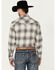 Image #4 - Dakota Grizzly Men's Dutton Plaid Print Long Sleeve Stretch Snap Flannel Shirt, Grey, hi-res