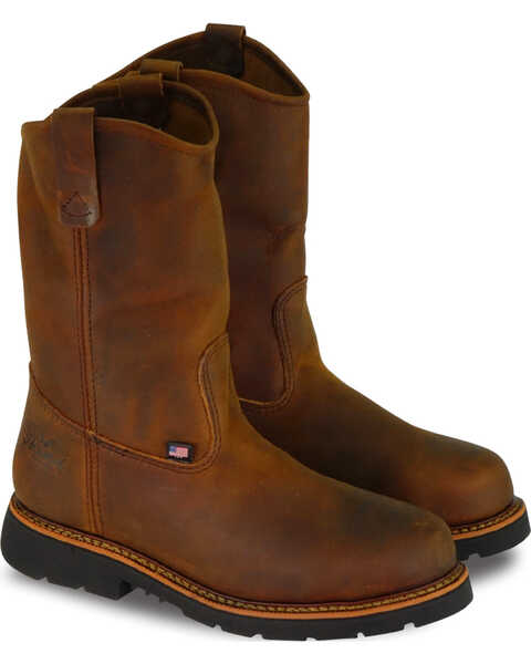 Image #1 - Thorogood Men's American Heritage Wellington Made In The USA Work Boots - Steel Toe, Brown, hi-res