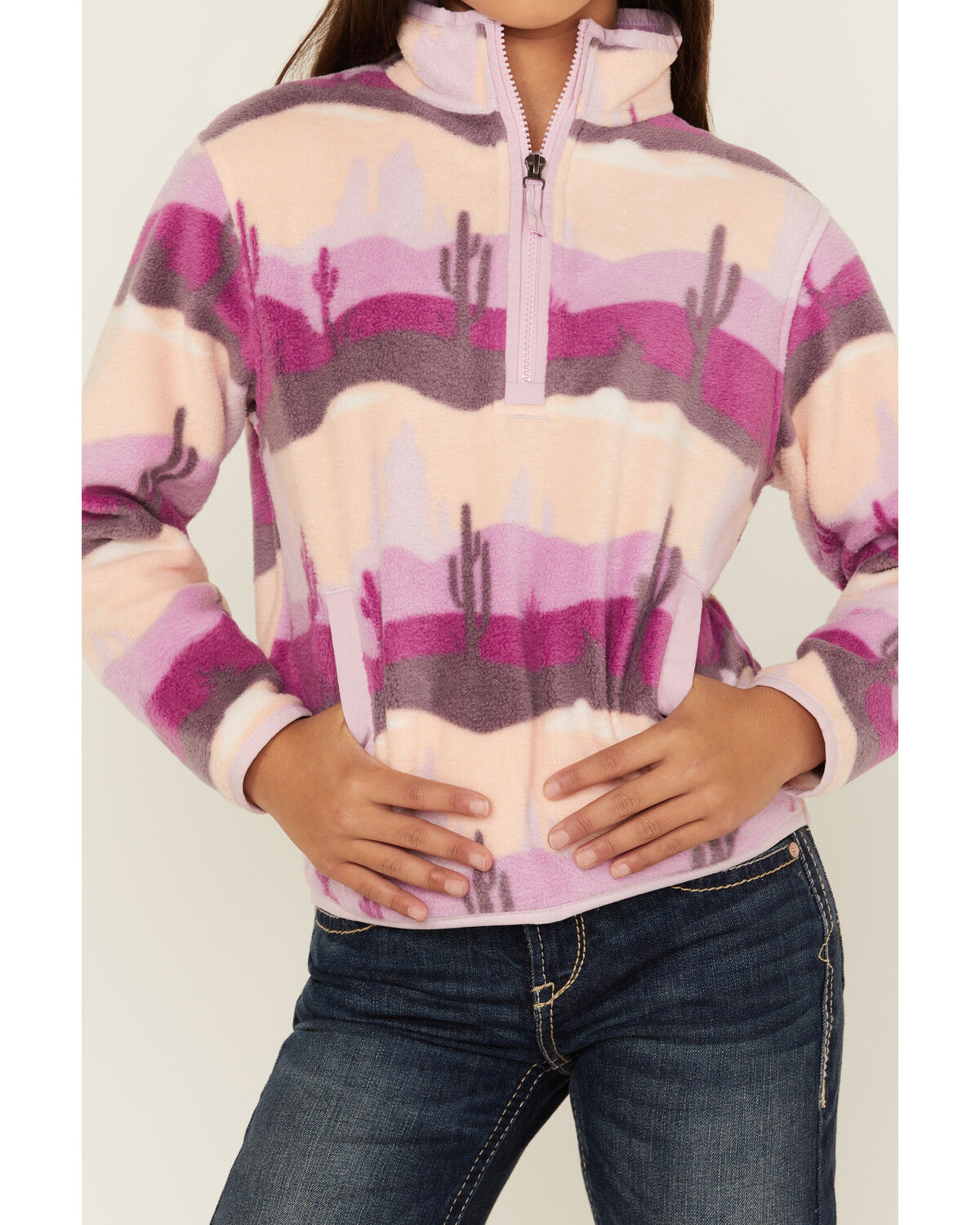 Image #3 - Cruel Girl Girls' Desert Fleece Pullover, Light Purple, hi-res