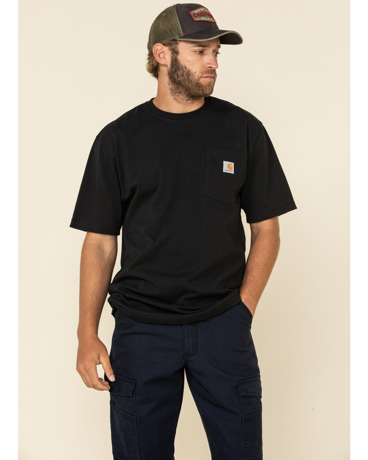 Image #3 - Carhartt Men's FR Rugged Flex Relaxed Canvas Cargo Work Pants, Navy, hi-res