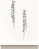Image #1 - Shyanne Women's Silver & Turquoise Stone Fringe Earrings, Silver, hi-res
