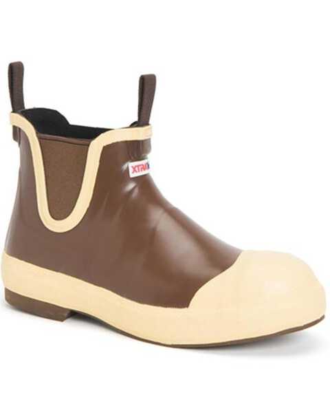 Xtratuf Men's 6" Legacy Ankle Deck Boots - Steel Toe , Brown, hi-res