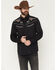 Image #1 - Moonshine Spirit&reg; Men's Posse Embroidered Long Sleeve Snap Western Shirt, Black, hi-res