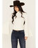 Shyanne Women's Rib Knit Mock Neck Bell Sleeve Top , Cream, hi-res