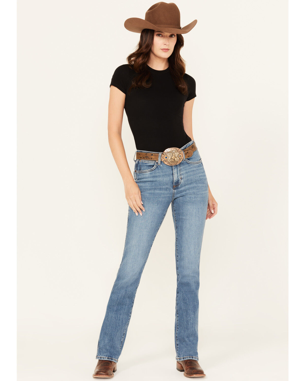 Image #1 - Wrangler Retro Women's Light Wash Kelly High Rise Bootcut Stretch Denim Jeans, Light Wash, hi-res