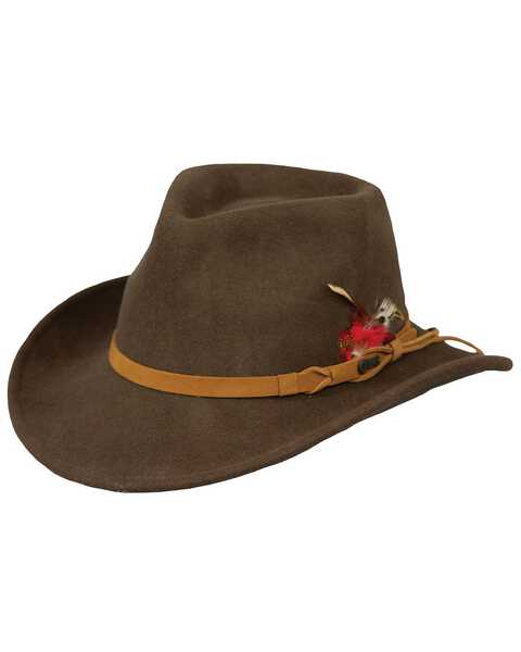 Image #1 - Outback Trading Co. Men's Randwick UPF 50 Sun Protection Crushable Wool Hat, Brown, hi-res
