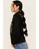 Image #3 - Idyllwind Women's Embroidered Faux Suede Long Sleeve Snap Western Shirt, Black, hi-res
