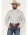 Image #1 - George Strait by Wrangler Men's Geo Print Long Sleeve Button-Down Stretch Western Shirt, Cream, hi-res