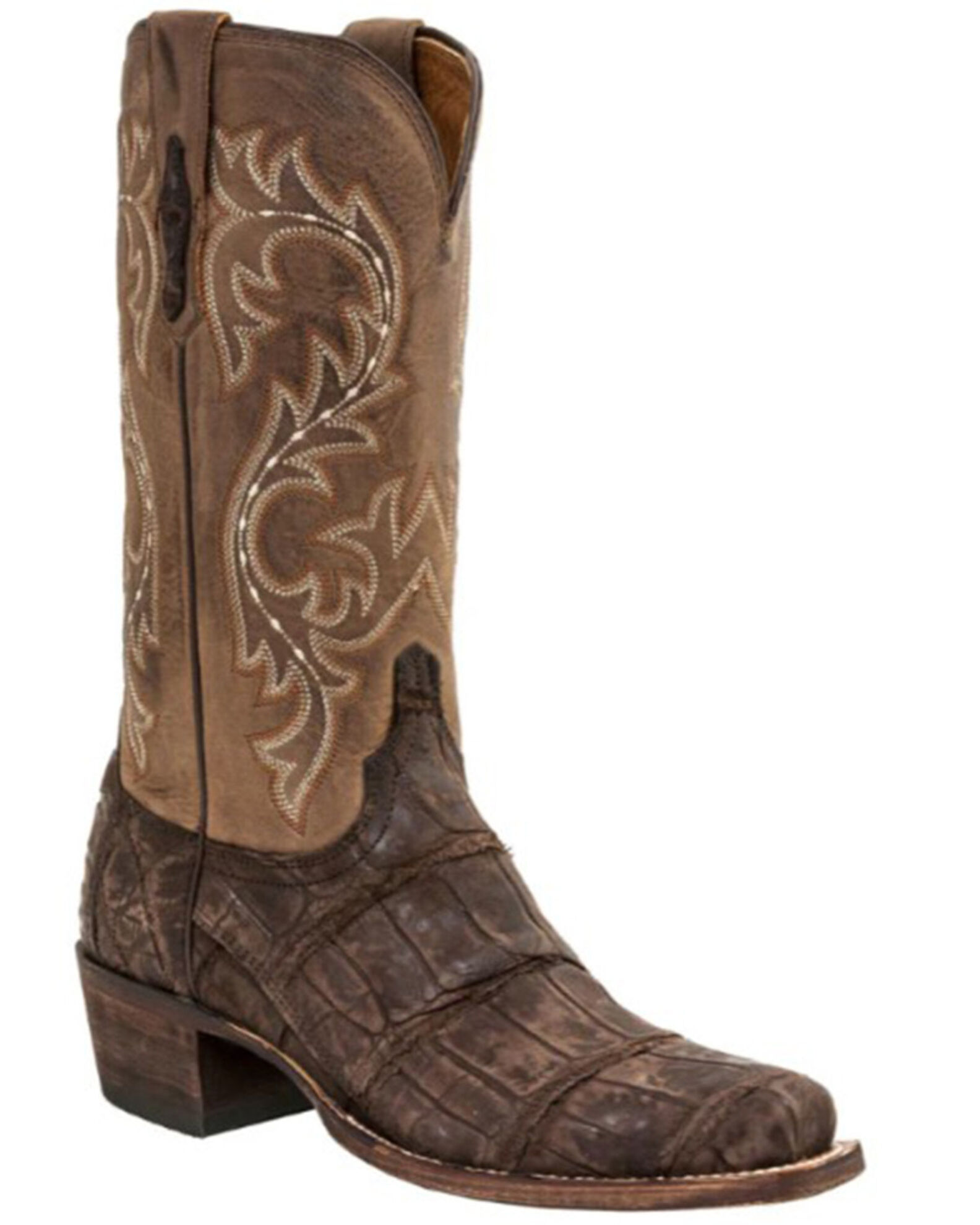 Lucchese Men s Handmade Burke Alligator Western Boots Square Toe Sheplers