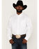 Image #1 - RANK 45® Men's Basic Twill Long Sleeve Button-Down Western Shirt - Big, White, hi-res