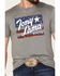 Image #3 - Tony Lama Men's Patriotic Flag Logo T-Shirt, Heather Grey, hi-res