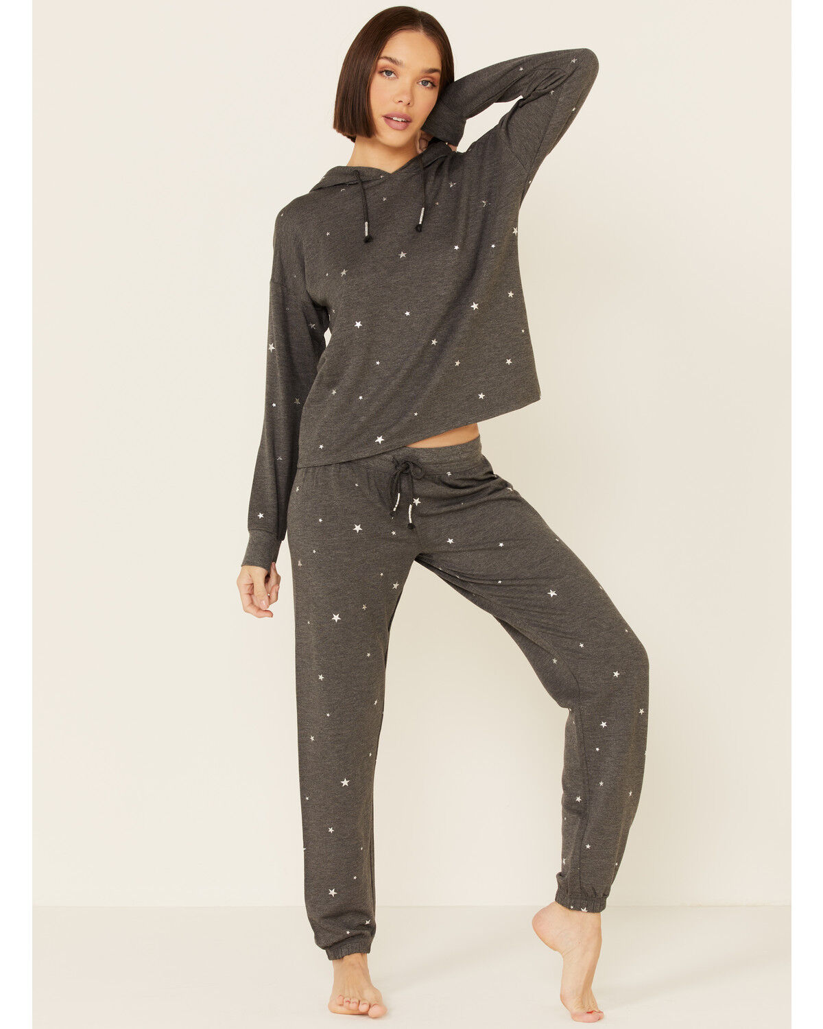 Image #1 - PJ Salvage Women's Shining Star Sweatpants, Charcoal, hi-res