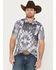 Hooey Men's Weekender Southwestern Polo, Grey, hi-res
