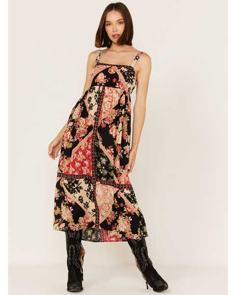 Image #1 - Band of the Free Women's Anthem Of The Sun Patchwork Floral Print Sleeveless Midi Dress, Multi, hi-res