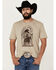 Image #1 - Cody James Men's Cowboy Sketch Short Sleeve Graphic T-Shirt, Tan, hi-res