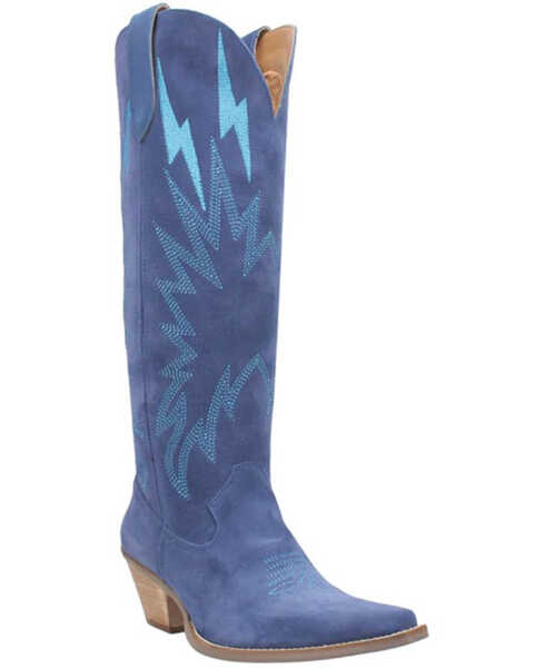 Image #1 - Dingo Women's Thunder Road Western Performance Boots - Pointed Toe, Blue, hi-res