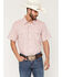 Image #1 - Gibson Trading Co Men's Basic Satin Striped Short Sleeve Snap Western Shirt, Blush, hi-res