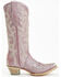 Image #2 - Corral Women's Metallic Embellished Overlay Western Boots - Snip Toe, Rose, hi-res
