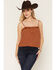 Image #2 - Idyllwind Women's Sage Satin Lace Cami, Caramel, hi-res
