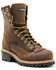 Image #1 - Hawx Men's 8" Waterproof Logger Boots - Steel Toe, Dark Brown, hi-res