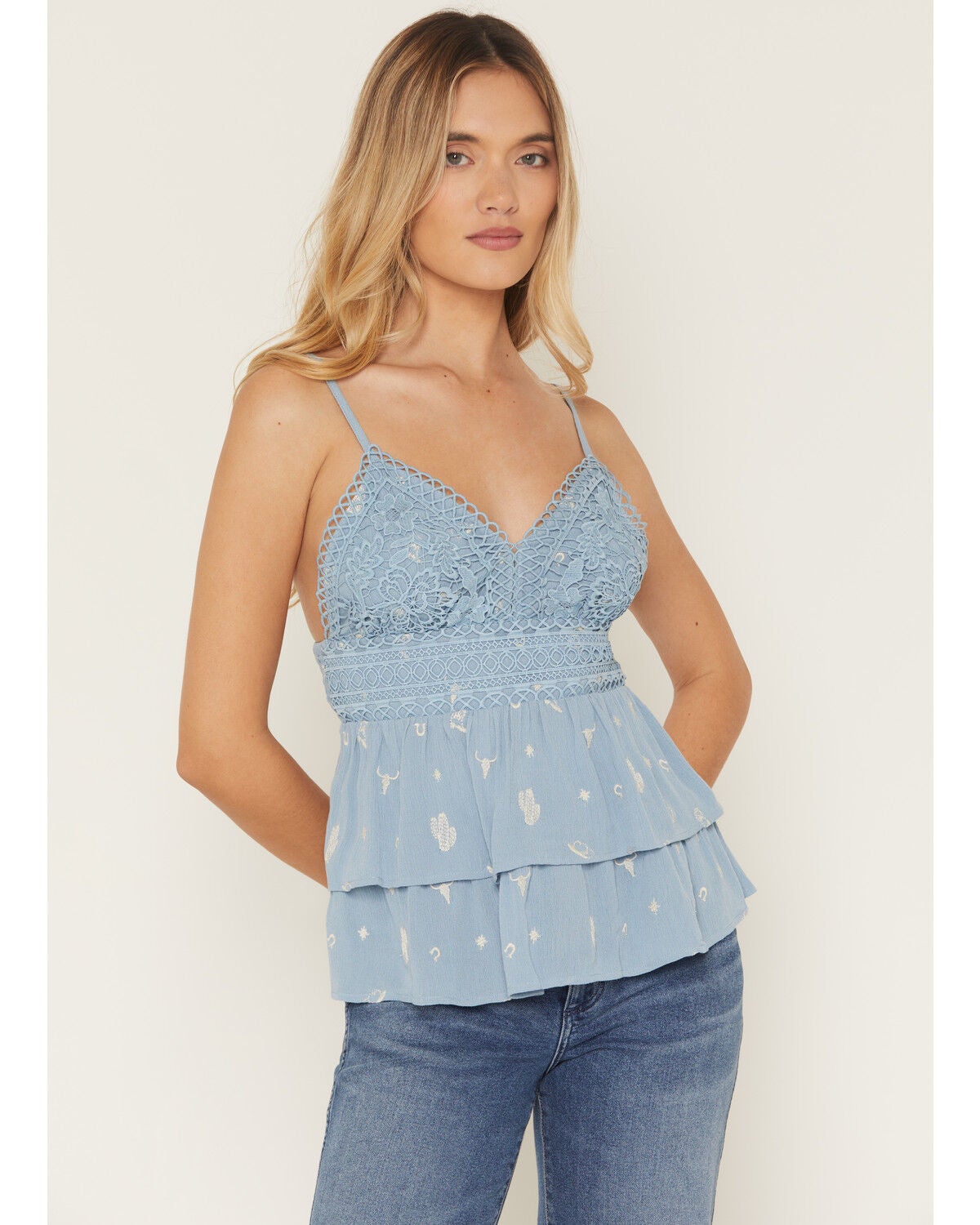 ATAP Women's Crochet Front Embroidered Tank | Sheplers