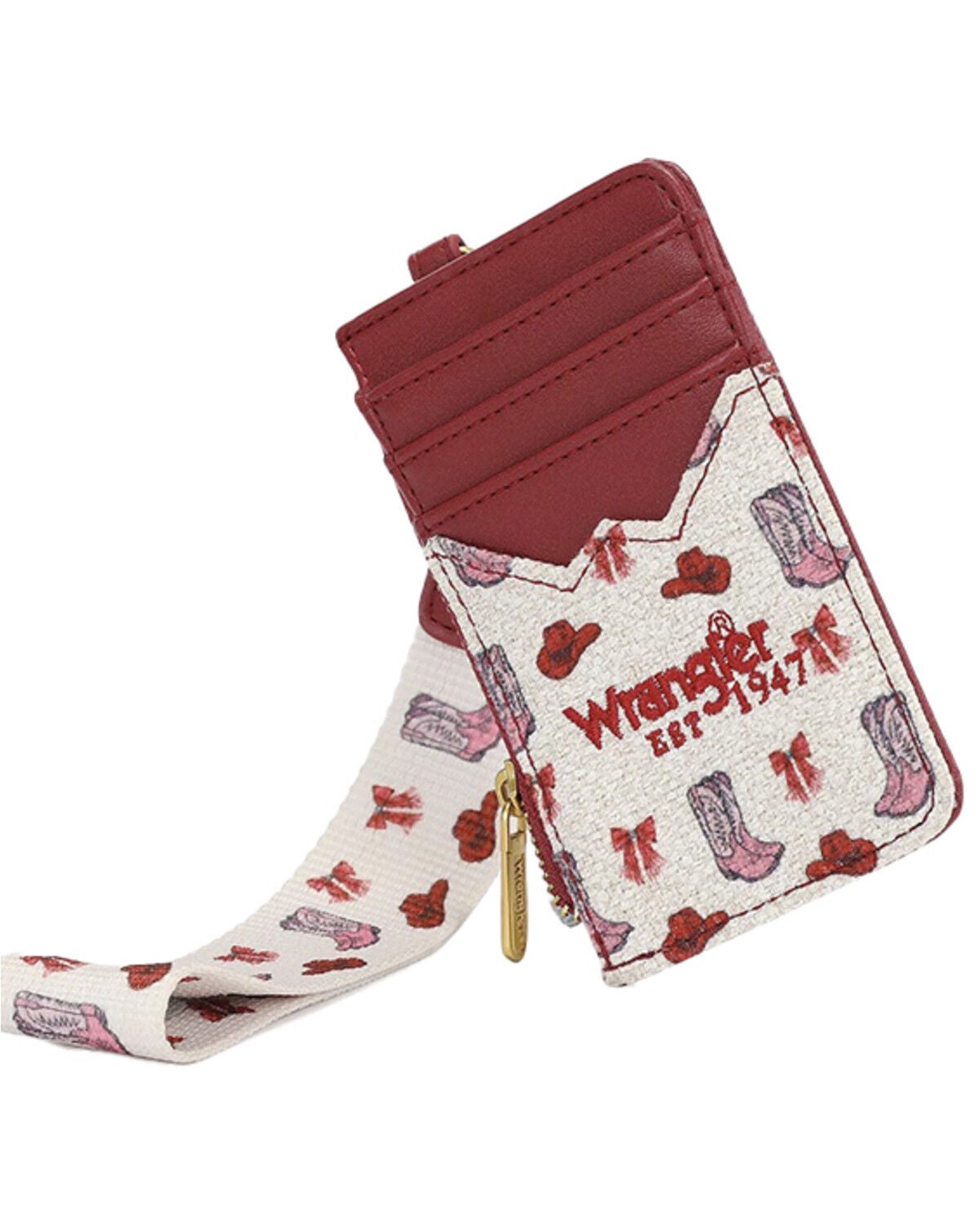 Wrangler Women's Western Print Wristlet Wallet, Pink, hi-res
