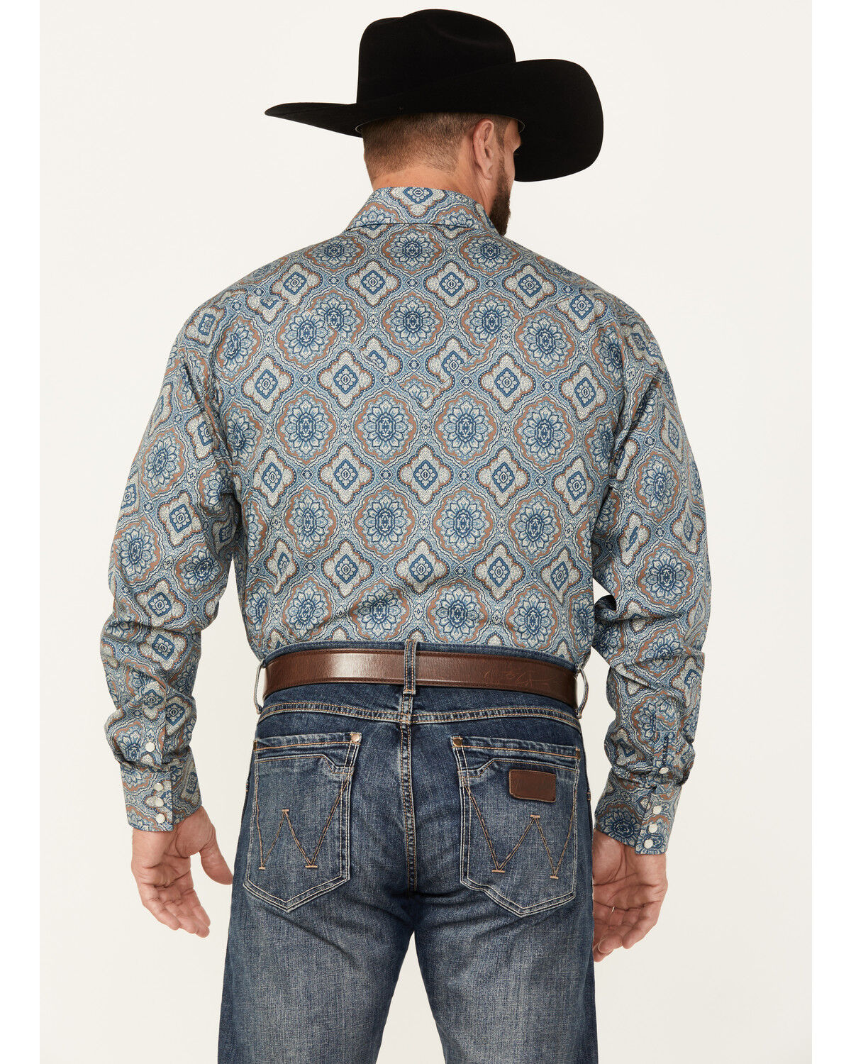 Image #4 - Stetson Men's Mosaic Print Long Sleeve Pearl Snap Western Shirt, , hi-res