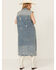 Image #4 - Veveret Women's Pearl Long Denim Vest, Medium Wash, hi-res