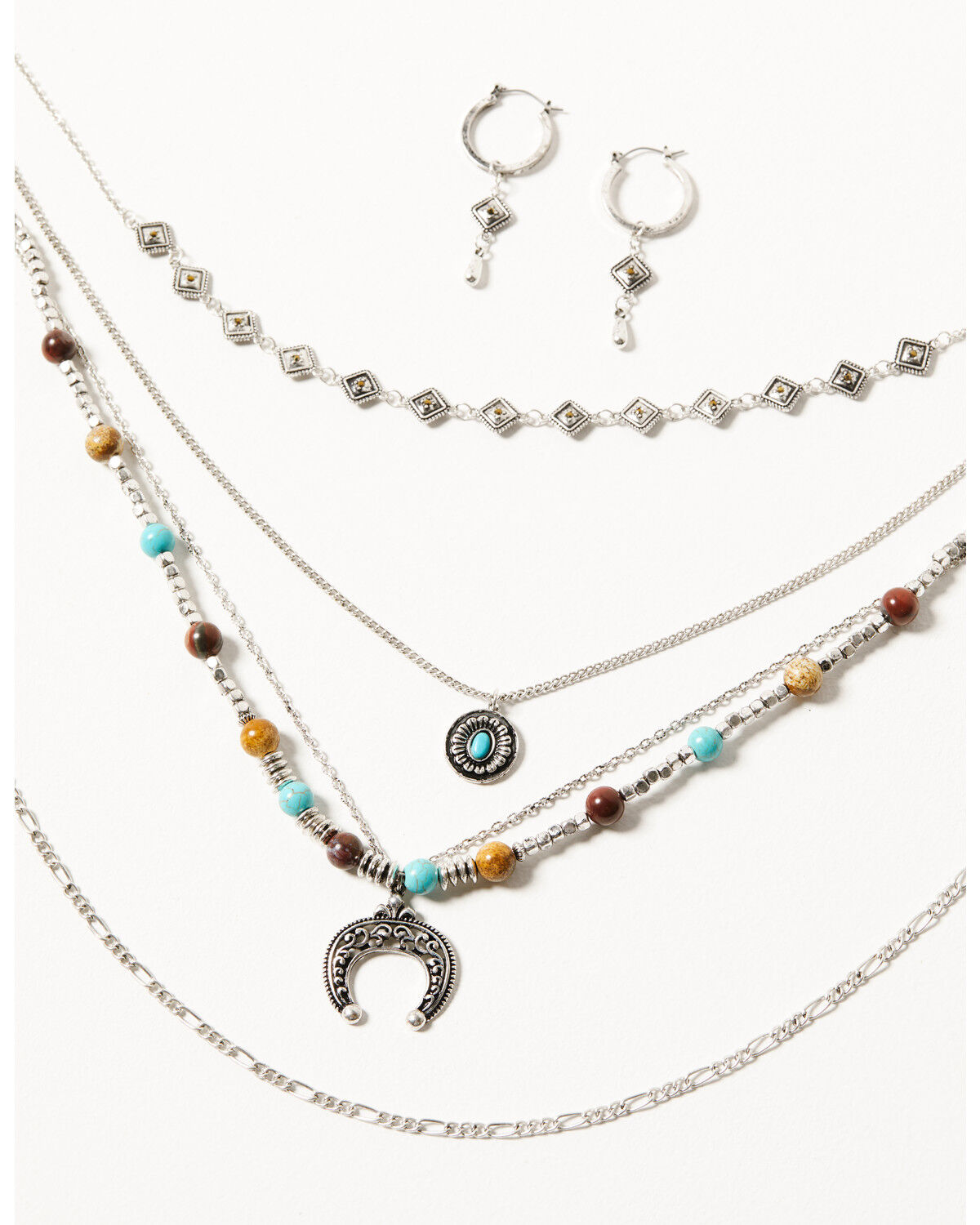Image #1 - Shyanne Women's Bisbee Falls Multi-Strand Jewelry Set - 2 Piece, Silver, hi-res